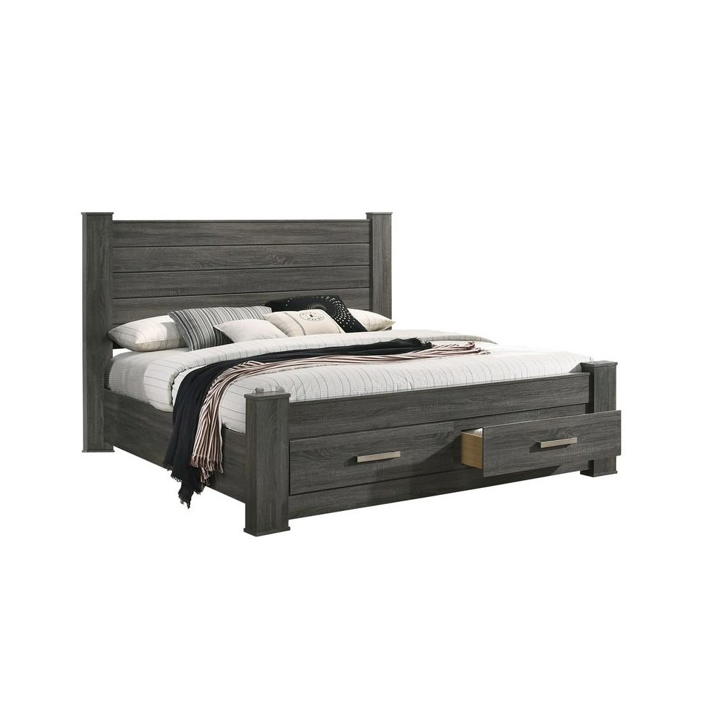 Lisa Queen Bed in Weathered Grey. Picture 2