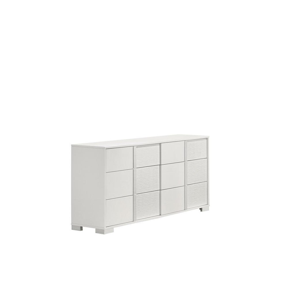 White dresser with 6 drawers and metal trim. Picture 1
