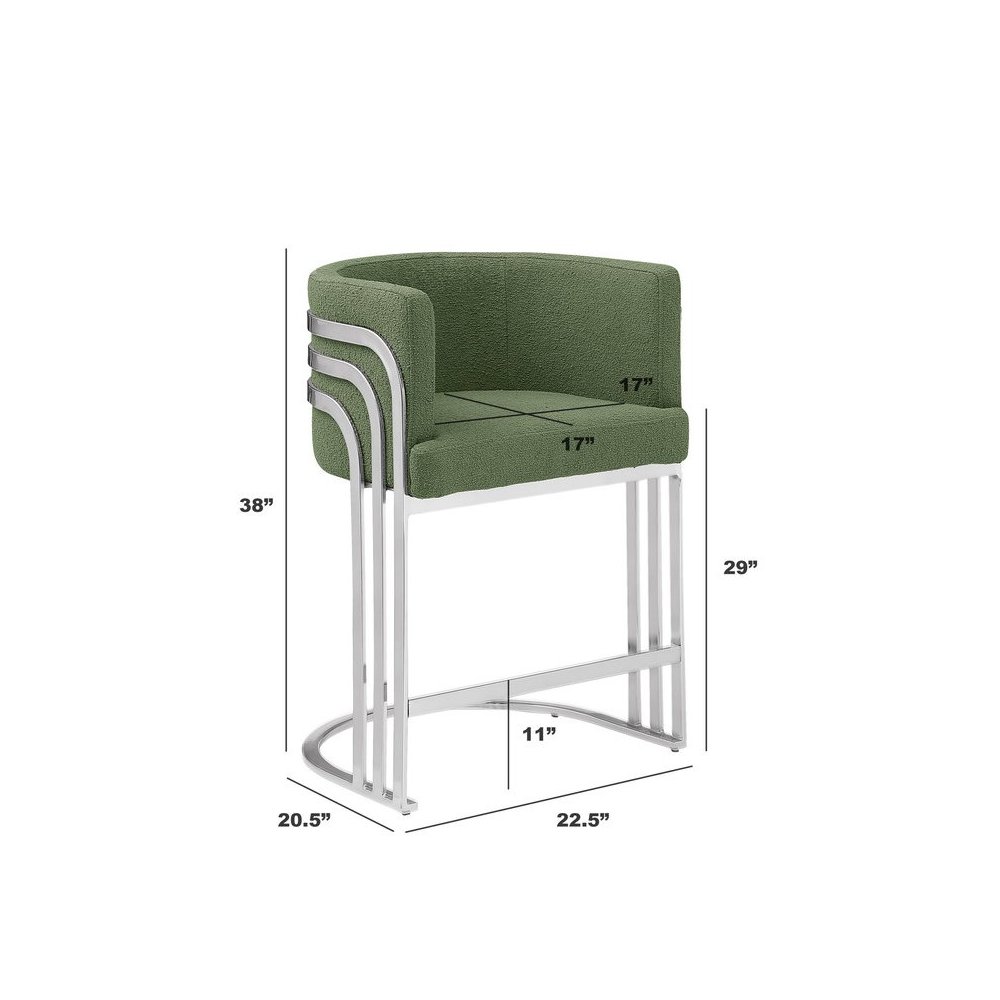 Best Quality furniture Green with silver barstool, Set of two. Picture 4