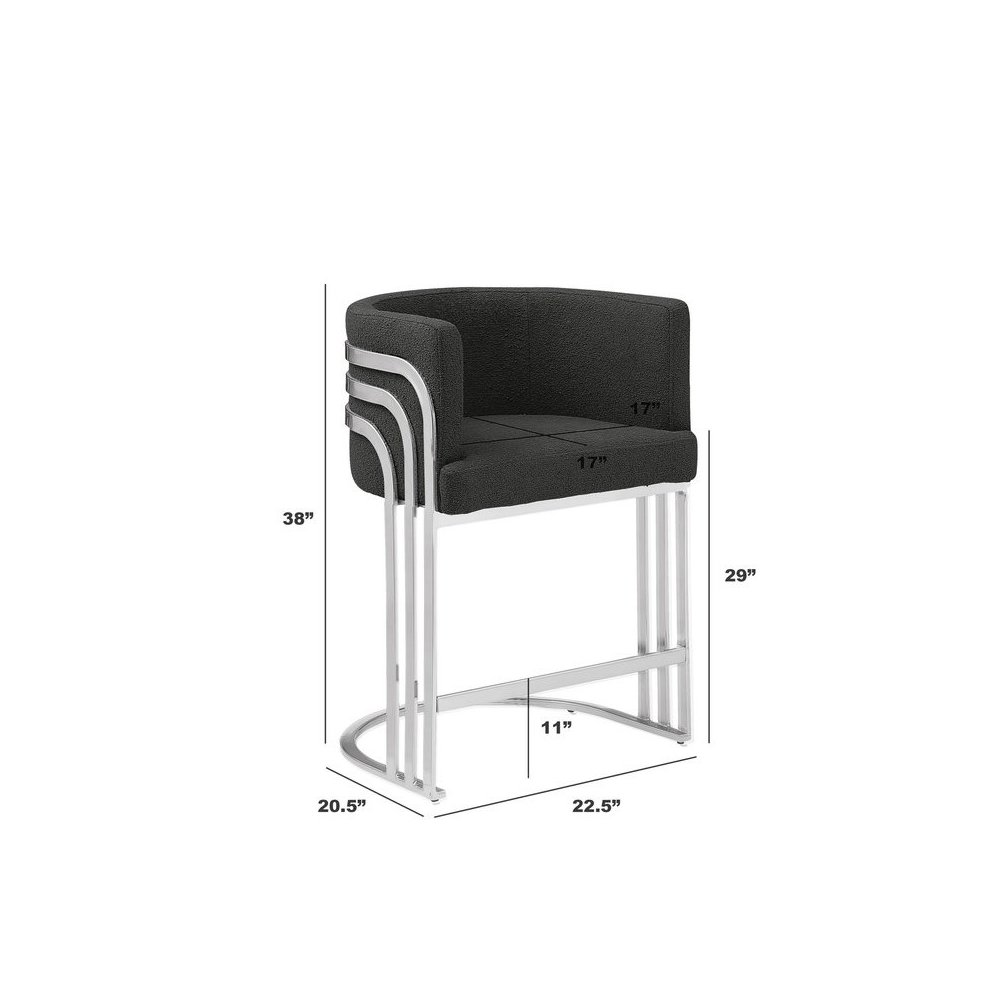Best Quality furniture Black with silver barstool, Set of two. Picture 3