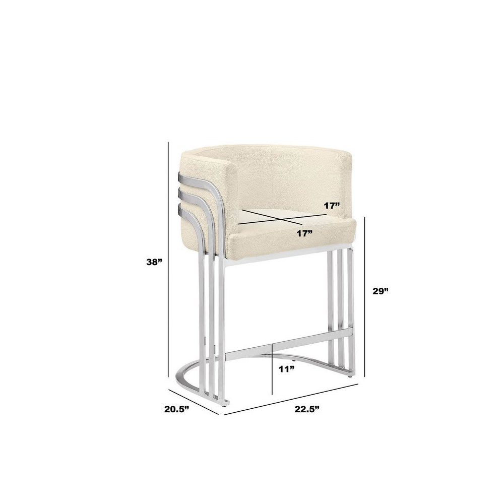 Best Quality furniture Cream with silver barstool, Set of two. Picture 4