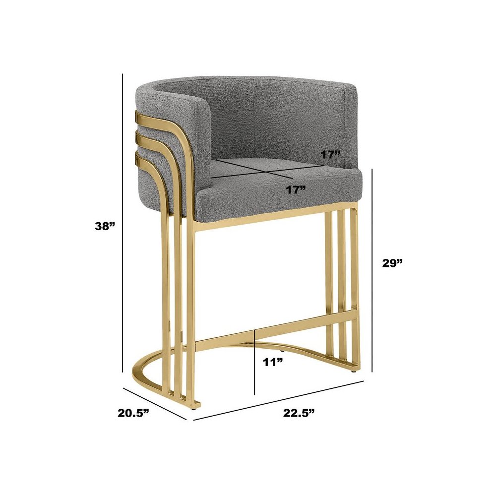 Best Quality furniture Dark grey with gold barstool, Set of two. Picture 4