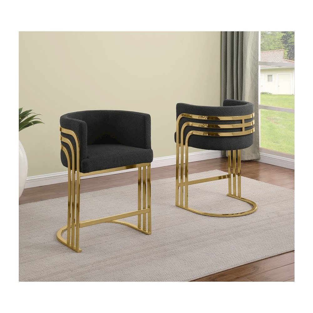 Best Quality furnitre Black  with gold counter height, Set of two. Picture 3