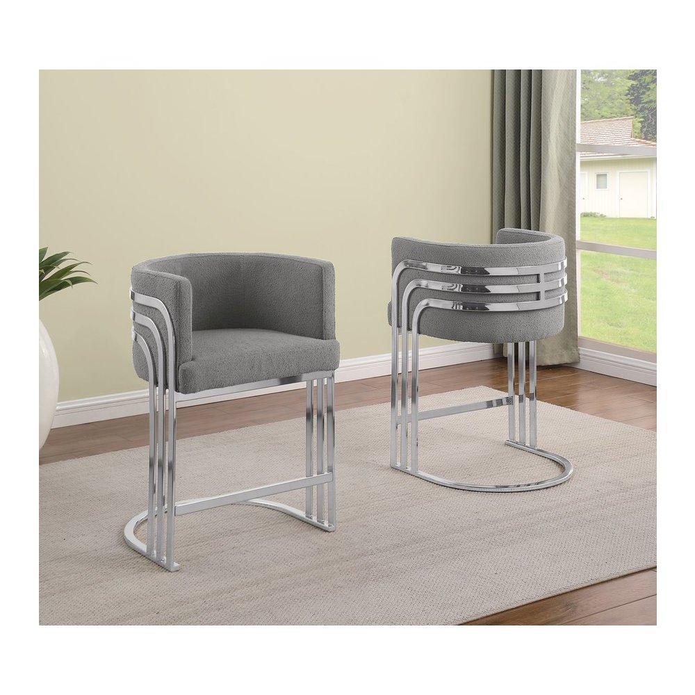 Best Quality furniture Dark grey with silver counter height, Set of two. Picture 4