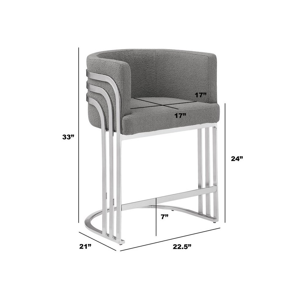 Best Quality furniture Dark grey with silver counter height, Set of two. Picture 2