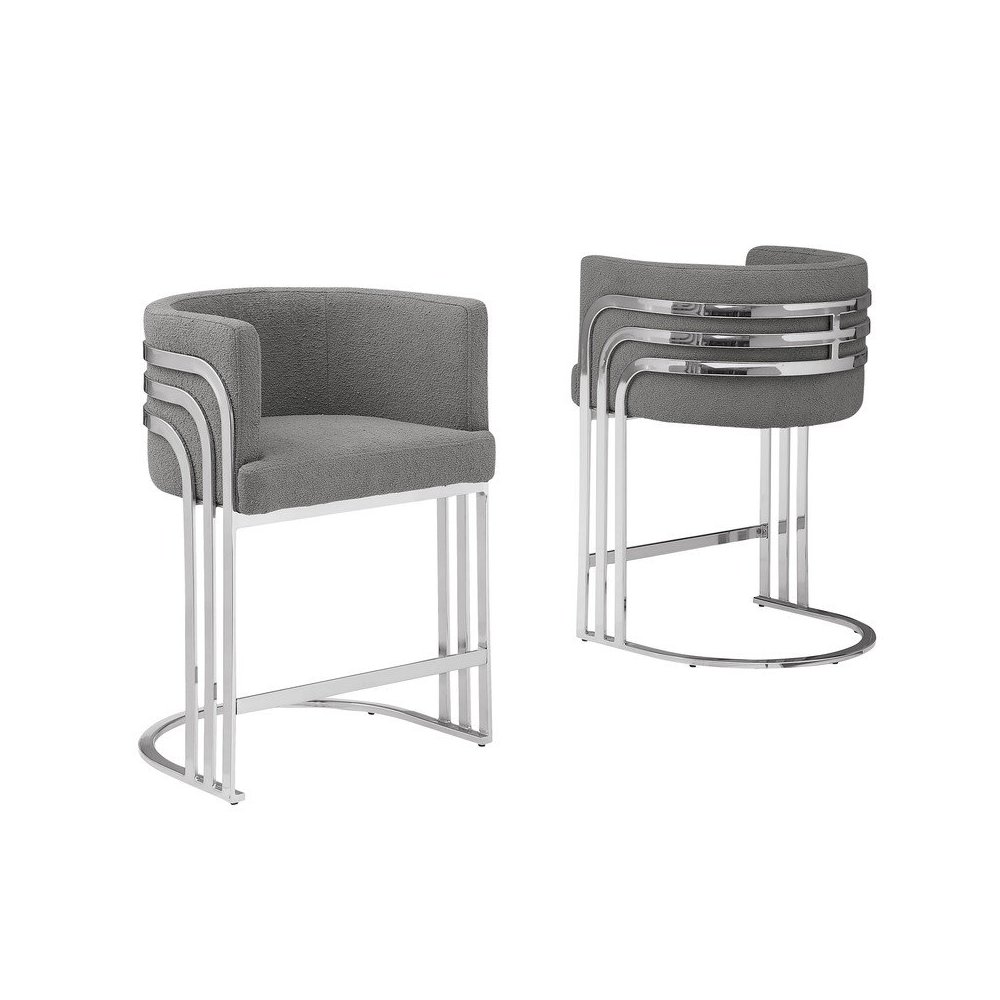 Best Quality furniture Dark grey with silver counter height, Set of two. Picture 1