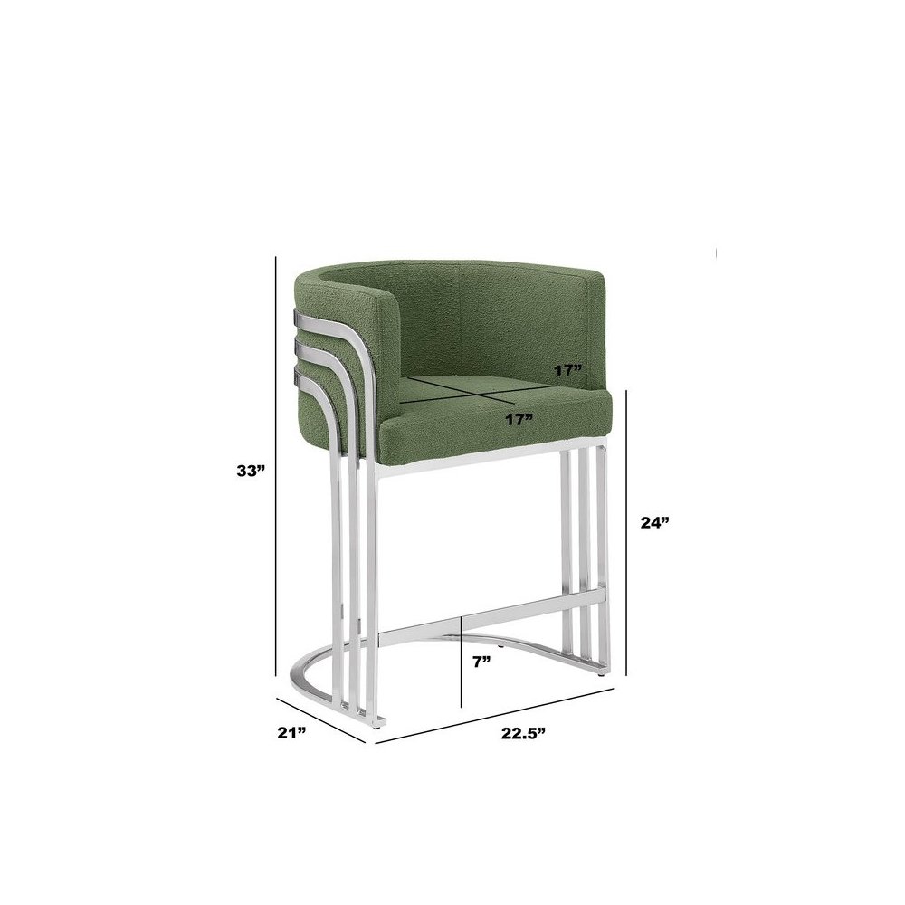 Best Quality furniture Green  with silver counter height, Set of two. Picture 3