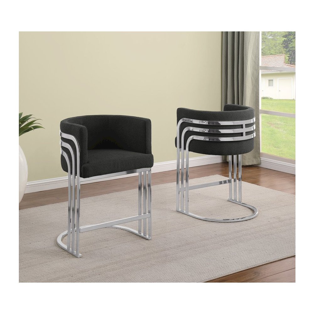 Best Quality furnitre Black  with silver counter height, Set of two. Picture 5
