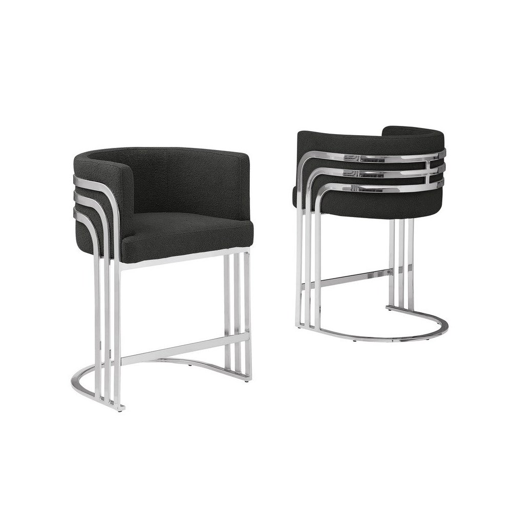 Best Quality furnitre Black  with silver counter height, Set of two. Picture 1
