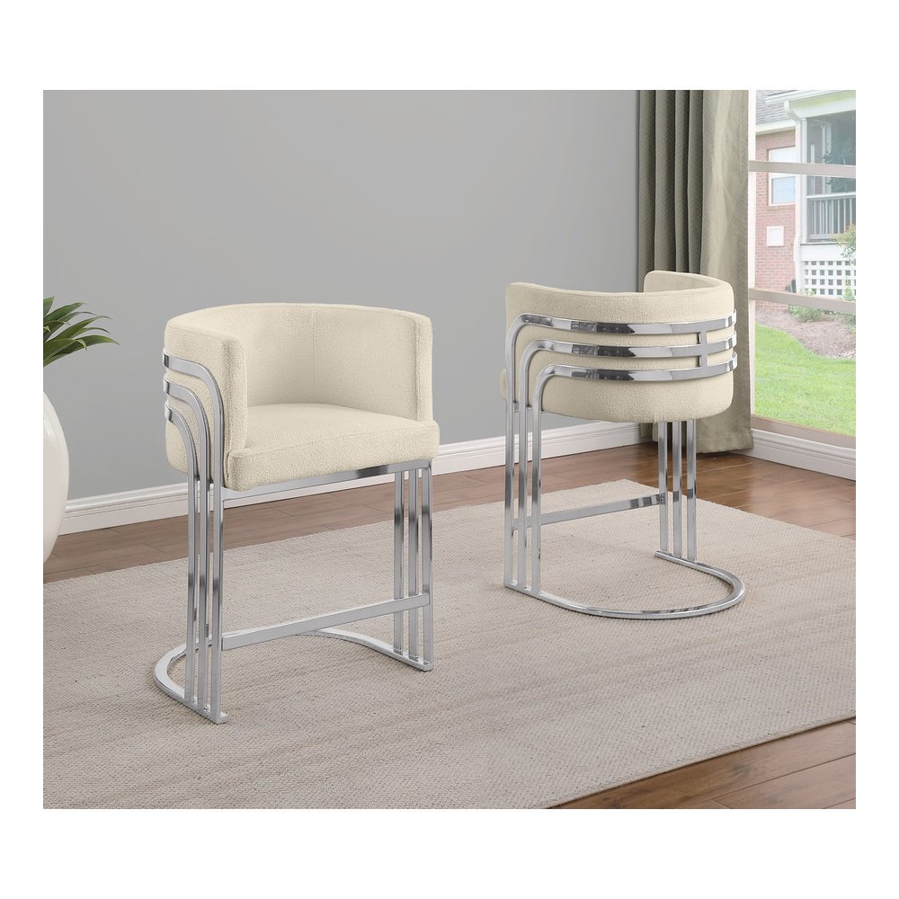 Best Quality furniture Cream  with silver counter height, Set of two. Picture 4