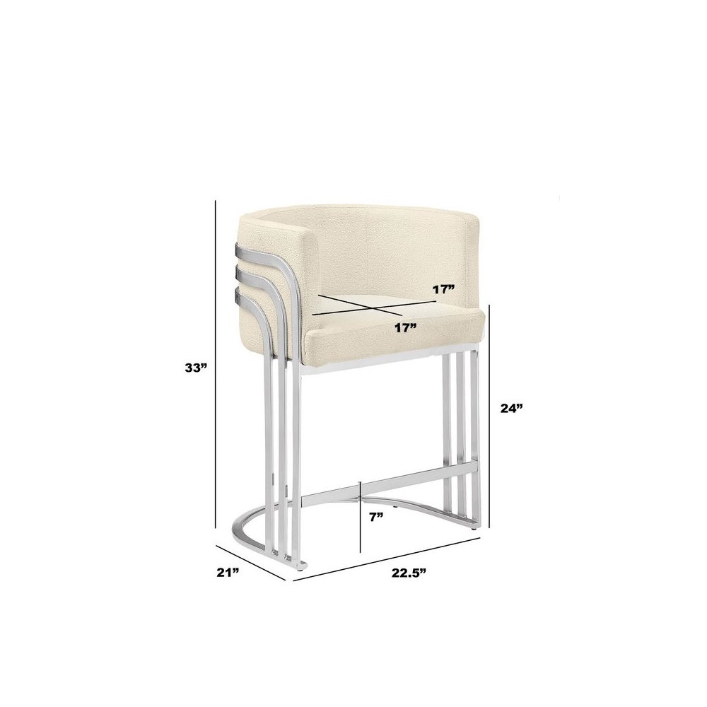 Best Quality furniture Cream  with silver counter height, Set of two. Picture 2