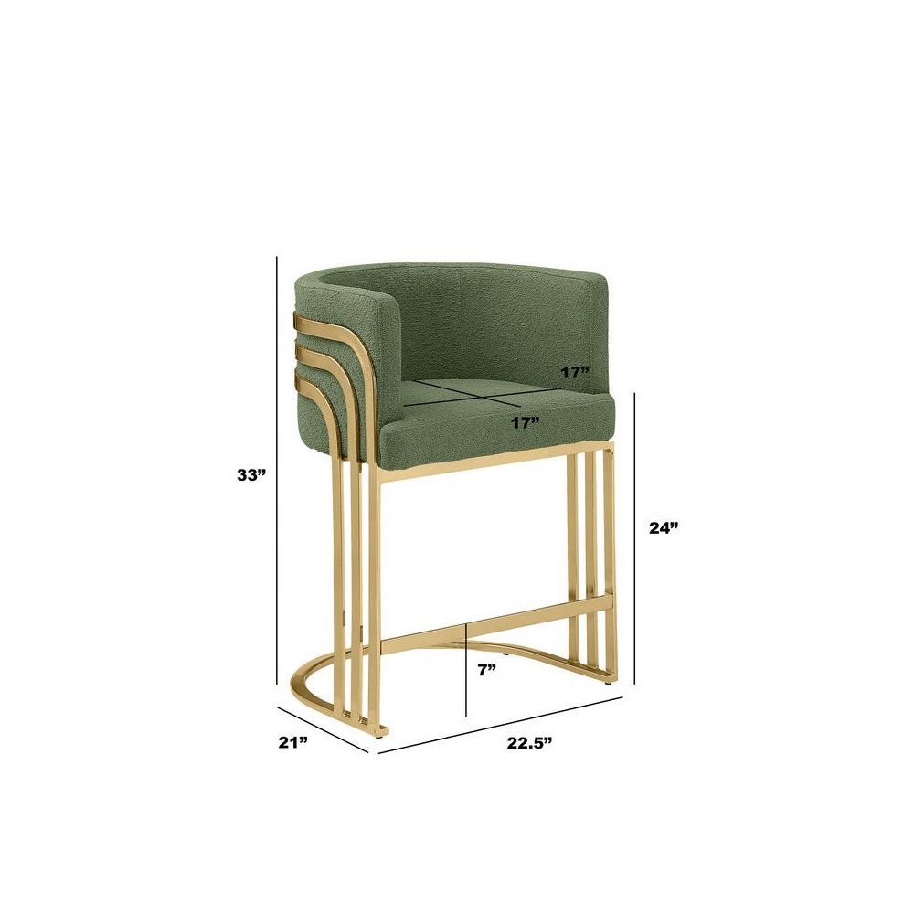 Best Quality furniture Green  with gold counter height, Set of two. Picture 2