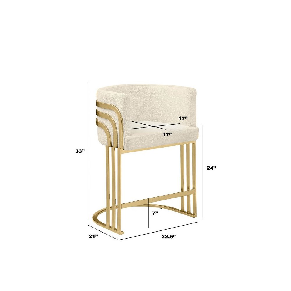 Best Quality furniture Cream  with gold counter height, Set of two. Picture 2