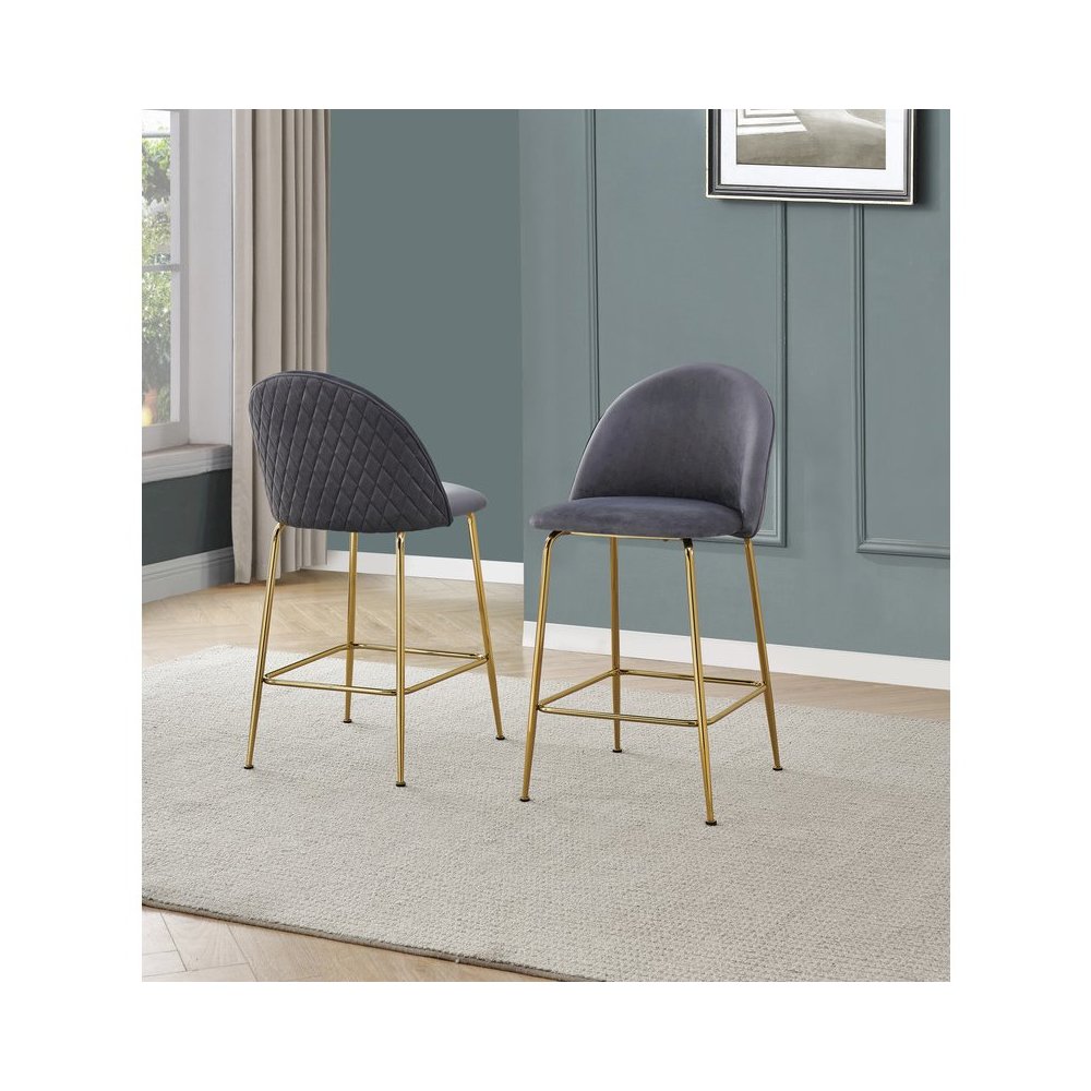 Dark grey counter height chairs (Set of 2). Picture 2