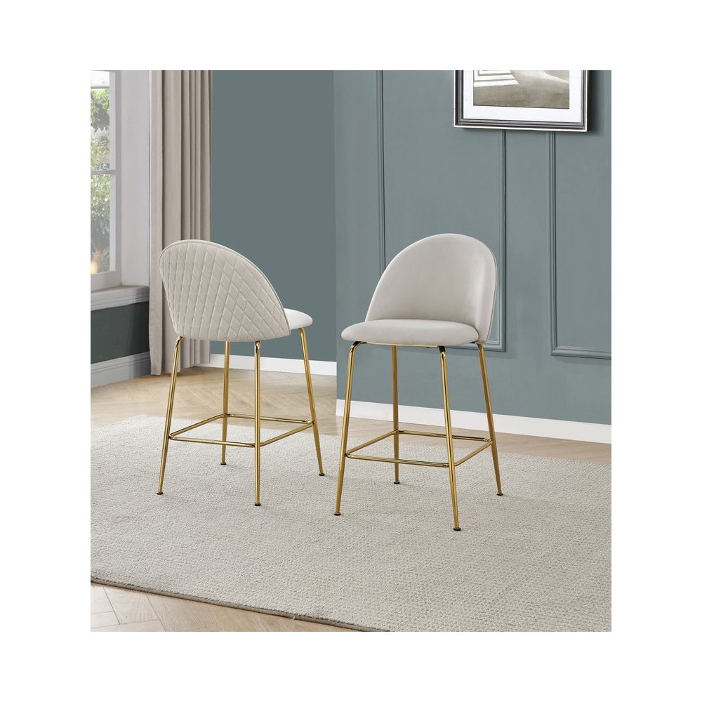 Cream counter height chairs (Set of 2). Picture 2