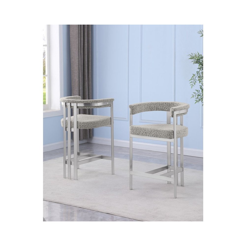 Glam gatsby Rich gray counter height chairs- Set of 2. Picture 4