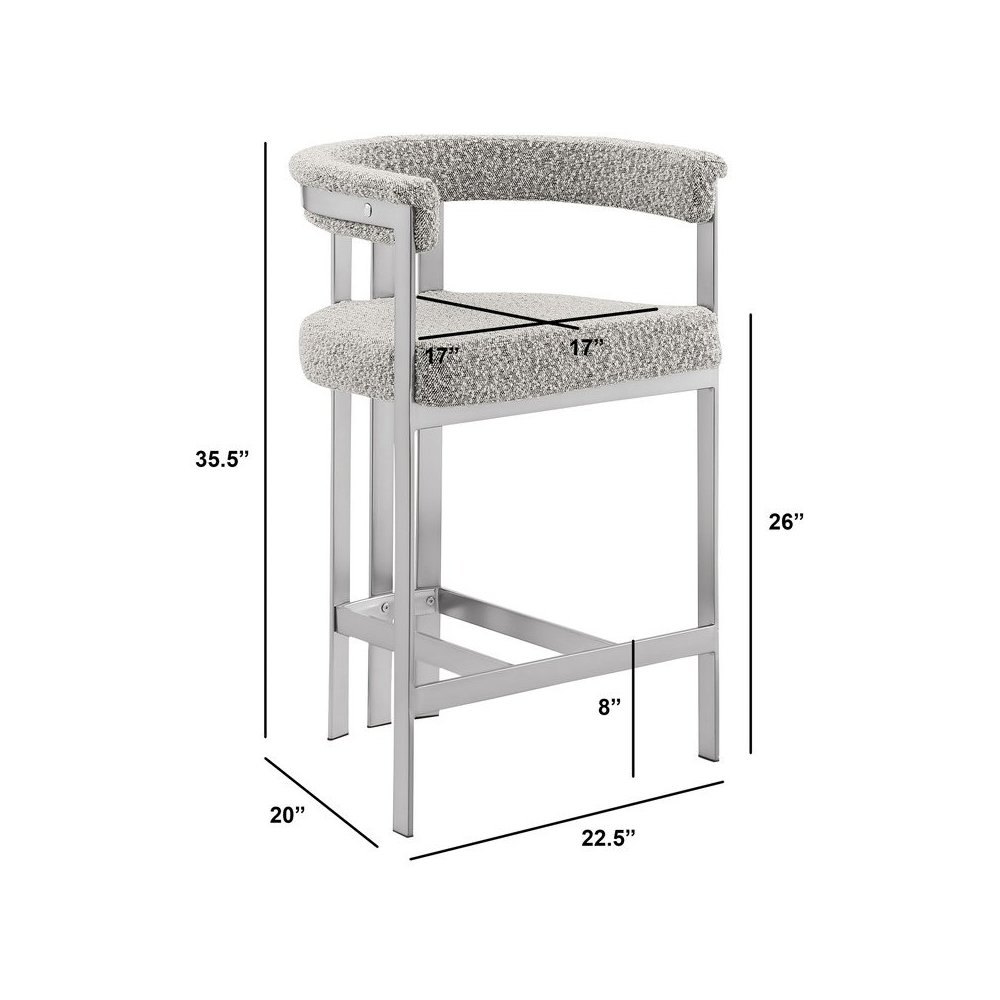 Glam gatsby Rich gray counter height chairs- Set of 2. Picture 3