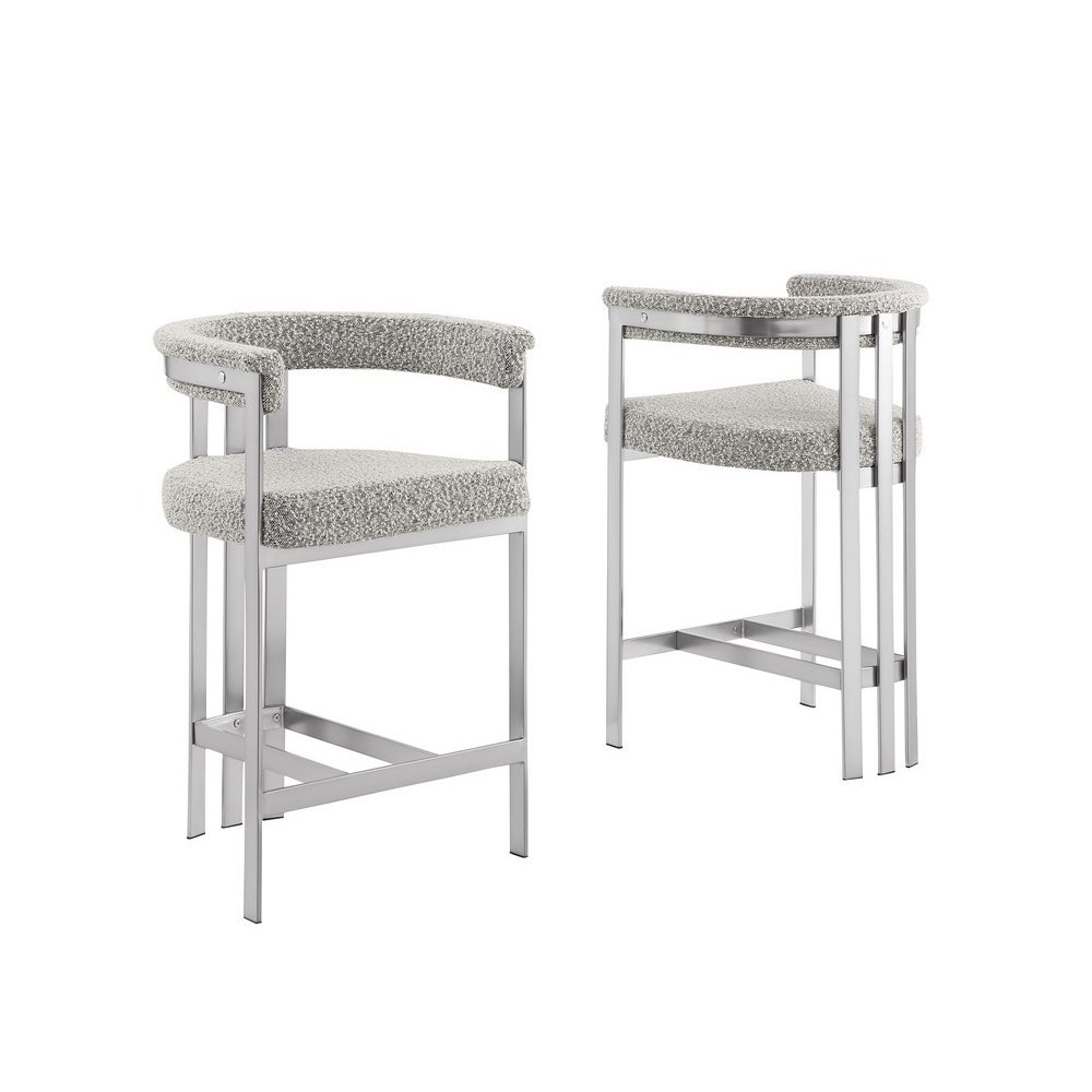 Glam gatsby Rich gray counter height chairs- Set of 2. Picture 1