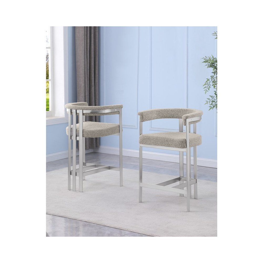 Glam gatsby Gray counter height chairs- Set of 2. Picture 4