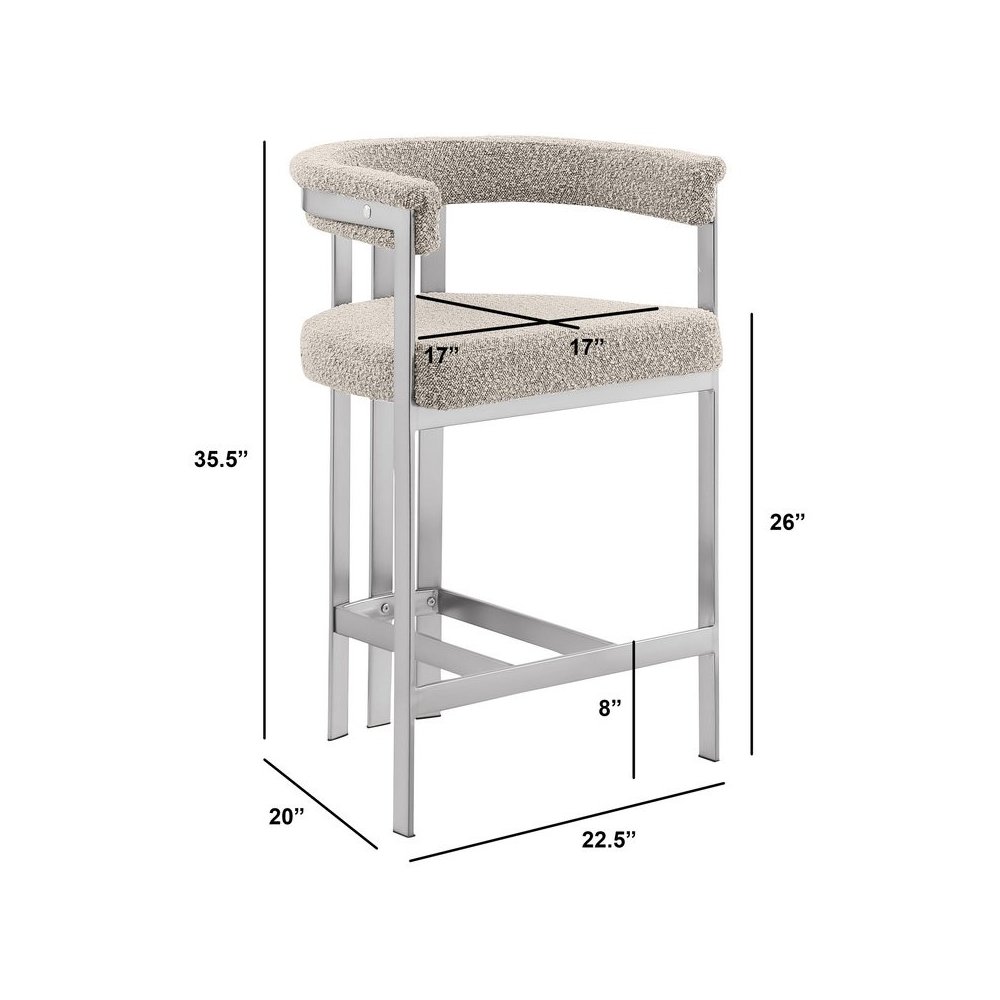 Glam gatsby Gray counter height chairs- Set of 2. Picture 3