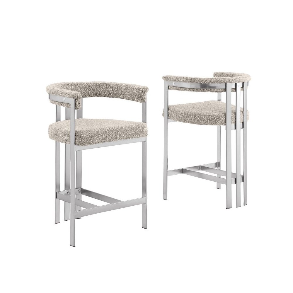 Glam gatsby Gray counter height chairs- Set of 2. Picture 1