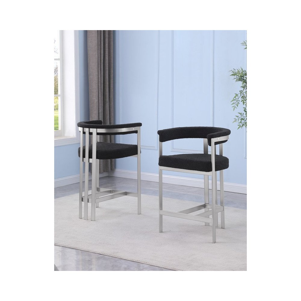 Glam gatsby Black counter height chairs- Set of 2. Picture 4