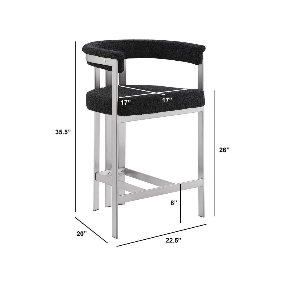Glam gatsby Black counter height chairs- Set of 2. Picture 3