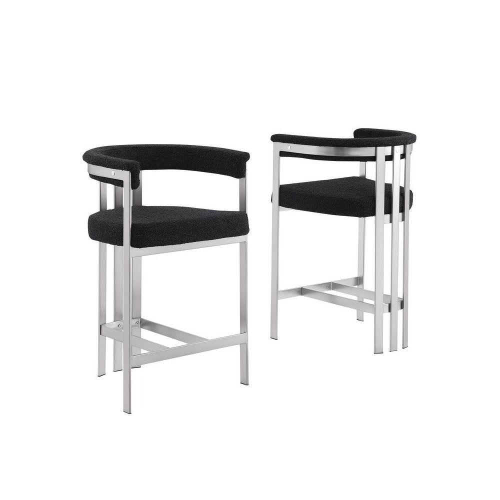 Glam gatsby Black counter height chairs- Set of 2. Picture 1