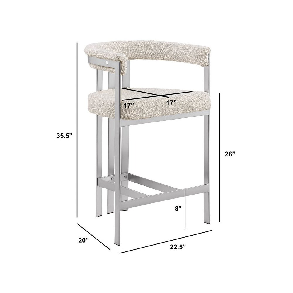 Glam gatsby Cream counter height chairs- Set of 2. Picture 3