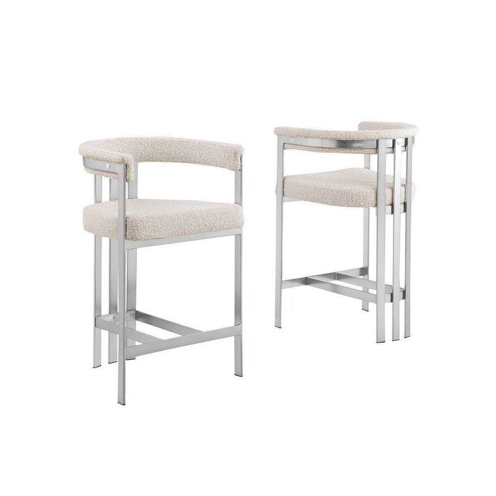 Glam gatsby Cream counter height chairs- Set of 2. Picture 1