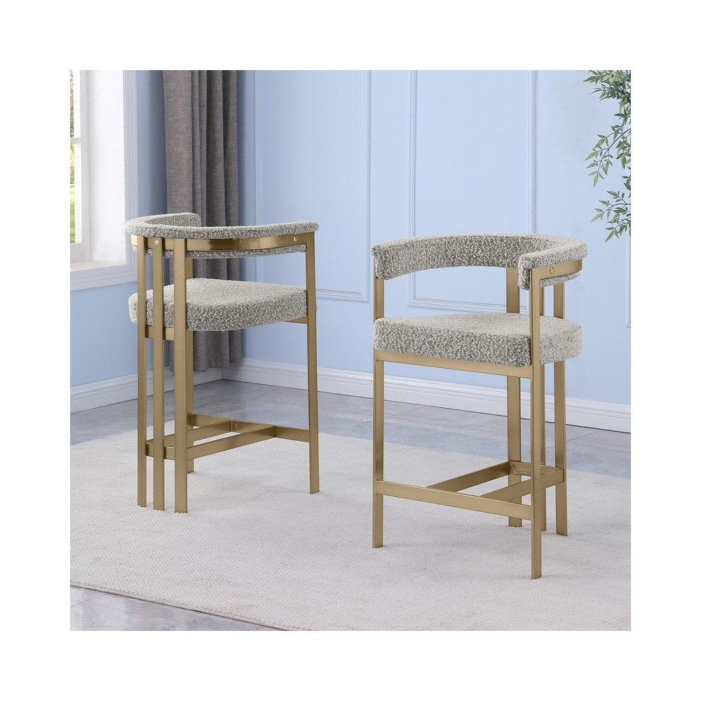 Glam gatsby Rich gray counter height chairs- Set of 2. Picture 4
