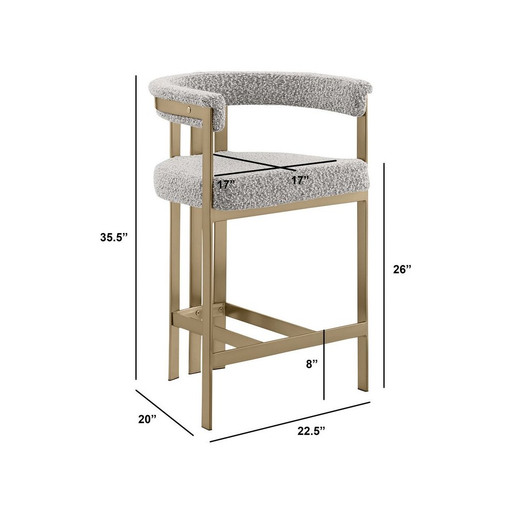 Glam gatsby Rich gray counter height chairs- Set of 2. Picture 2