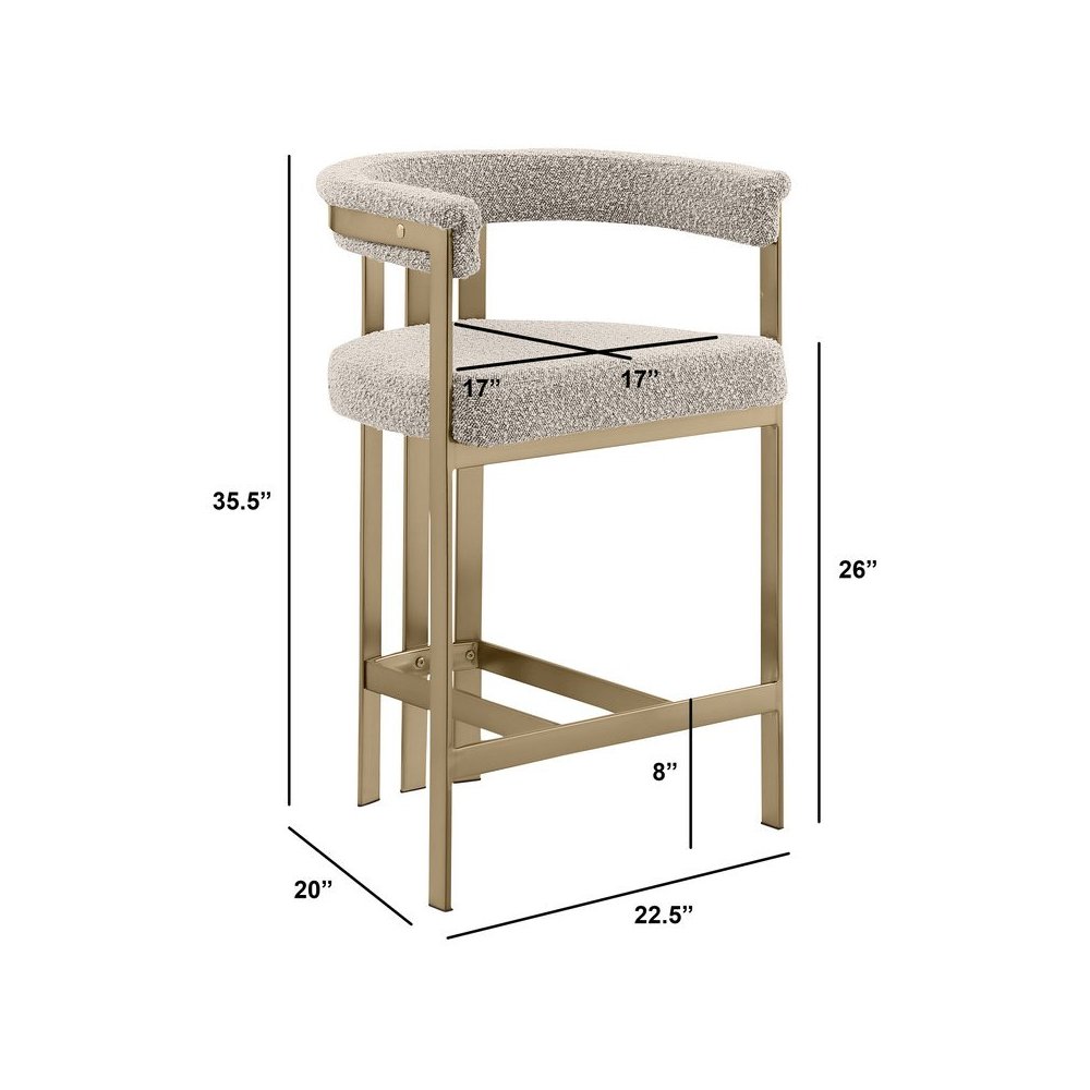 Glam gatsby Gray counter height chairs- Set of 2. Picture 2