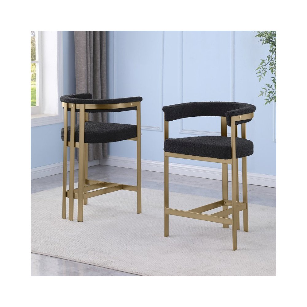 Glam gatsby Black counter height chairs- Set of 2. Picture 4