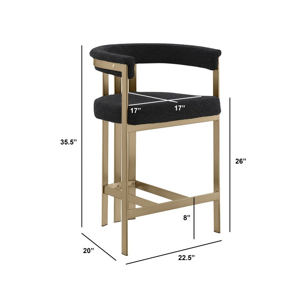 Glam gatsby Black counter height chairs- Set of 2. Picture 2