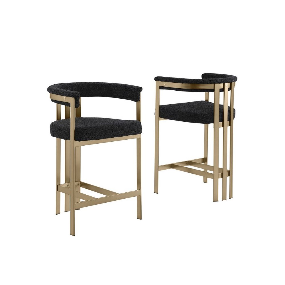 Glam gatsby Black counter height chairs- Set of 2. Picture 1