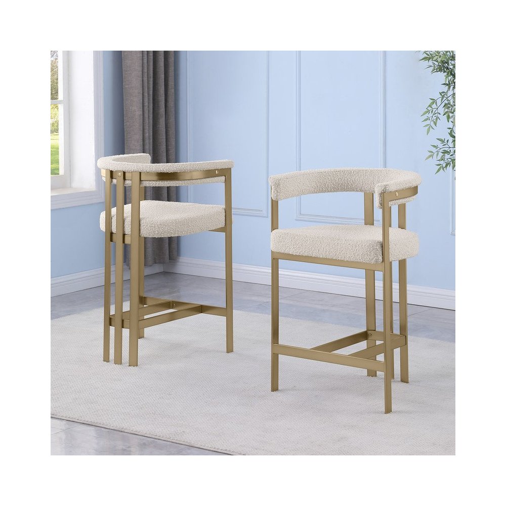 Glam gatsby Cream counter height chairs- Set of 2. Picture 4