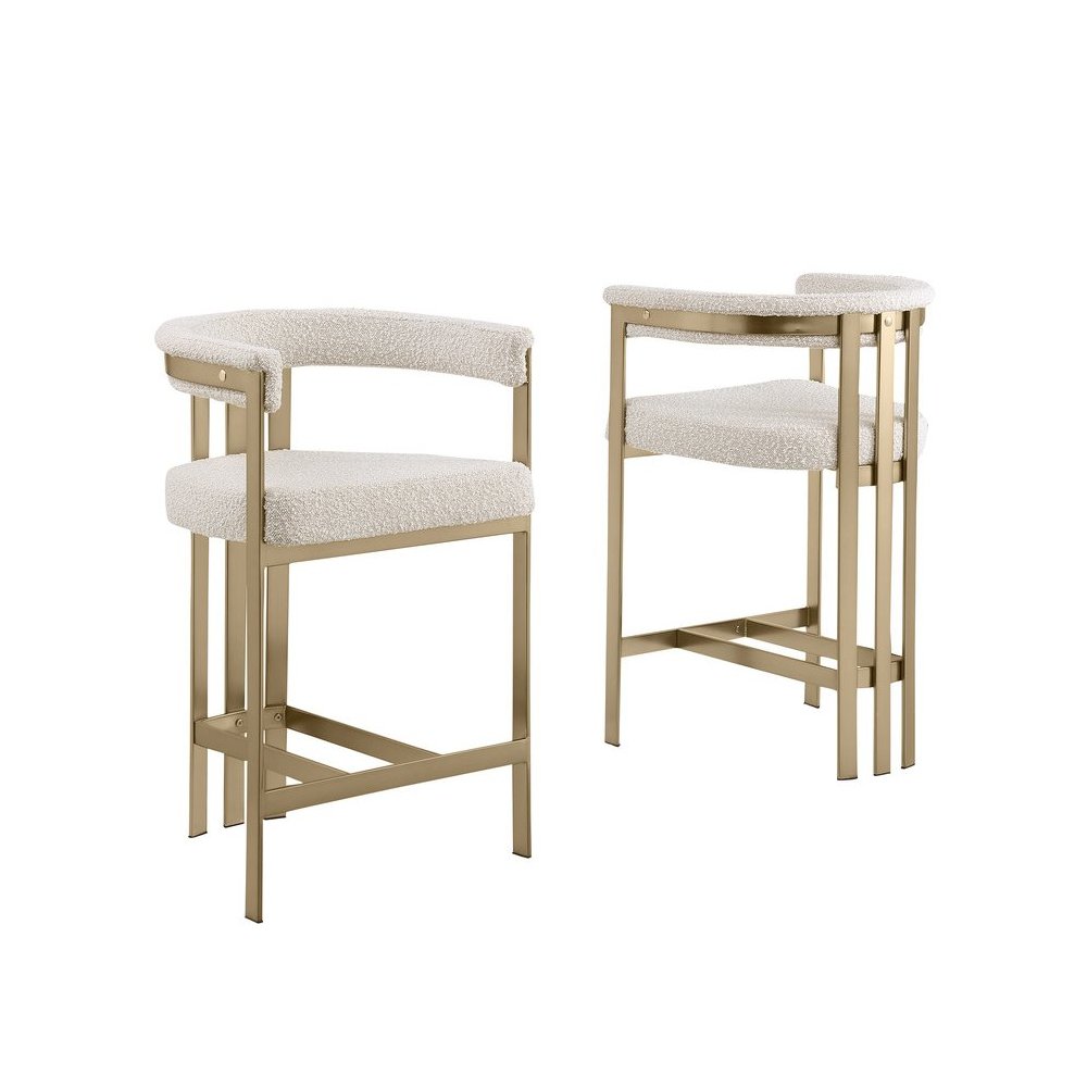 Glam gatsby Cream counter height chairs- Set of 2. Picture 1