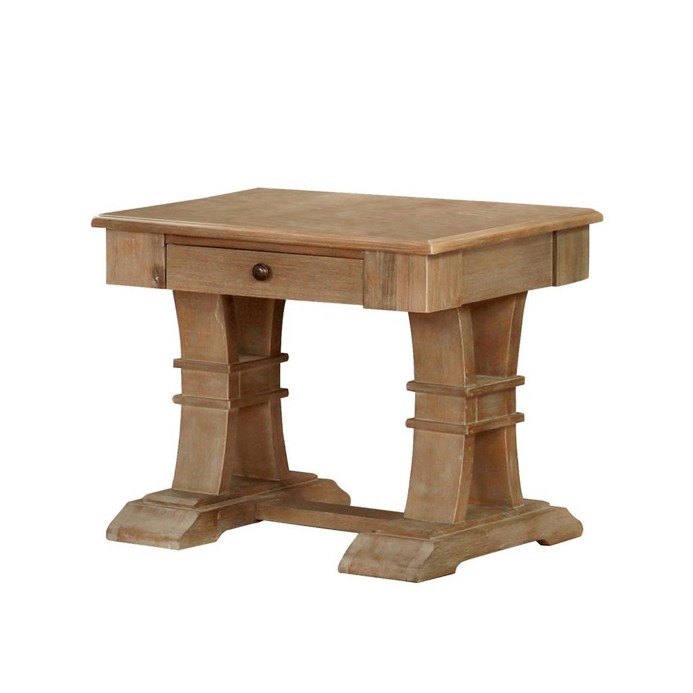 End Table with Natural Rustic Finish. Picture 1