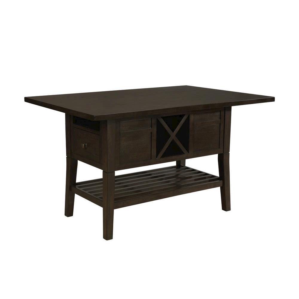 5 Piece Counter Height Dining Set, Cappuccino color with counter high bench. Picture 2