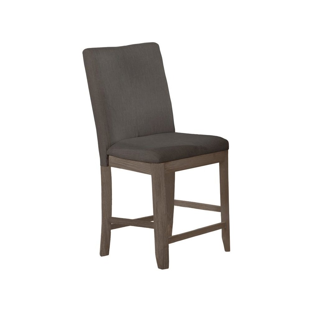 Gray linen fabric counter height dining side chairs (SET OF 2). Picture 1