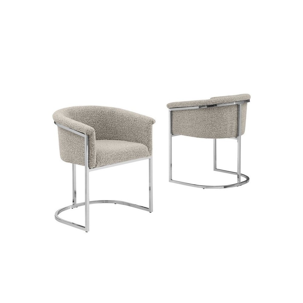 Best Quality teddy Boucle in gray side chair - Set of 2. Picture 1