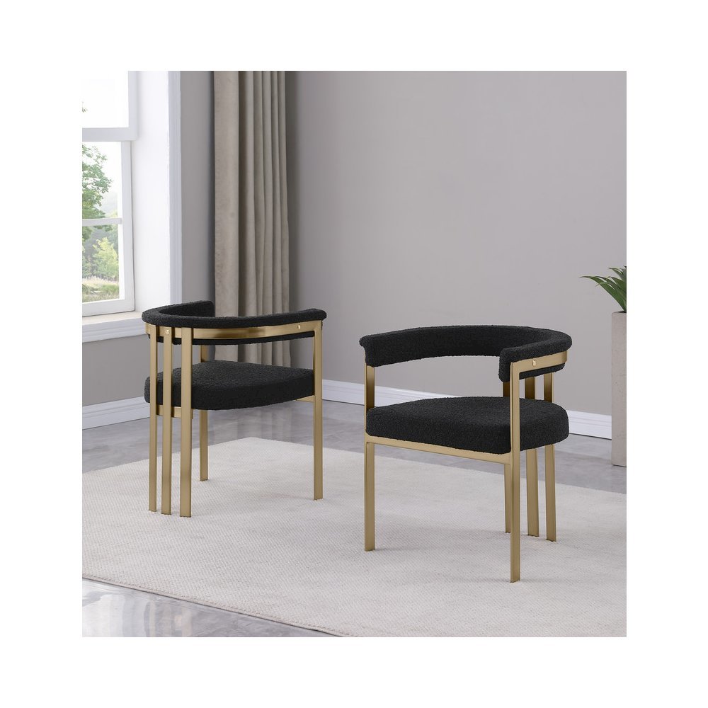 Glam gatsby Black side chairs- Set of 2. Picture 3