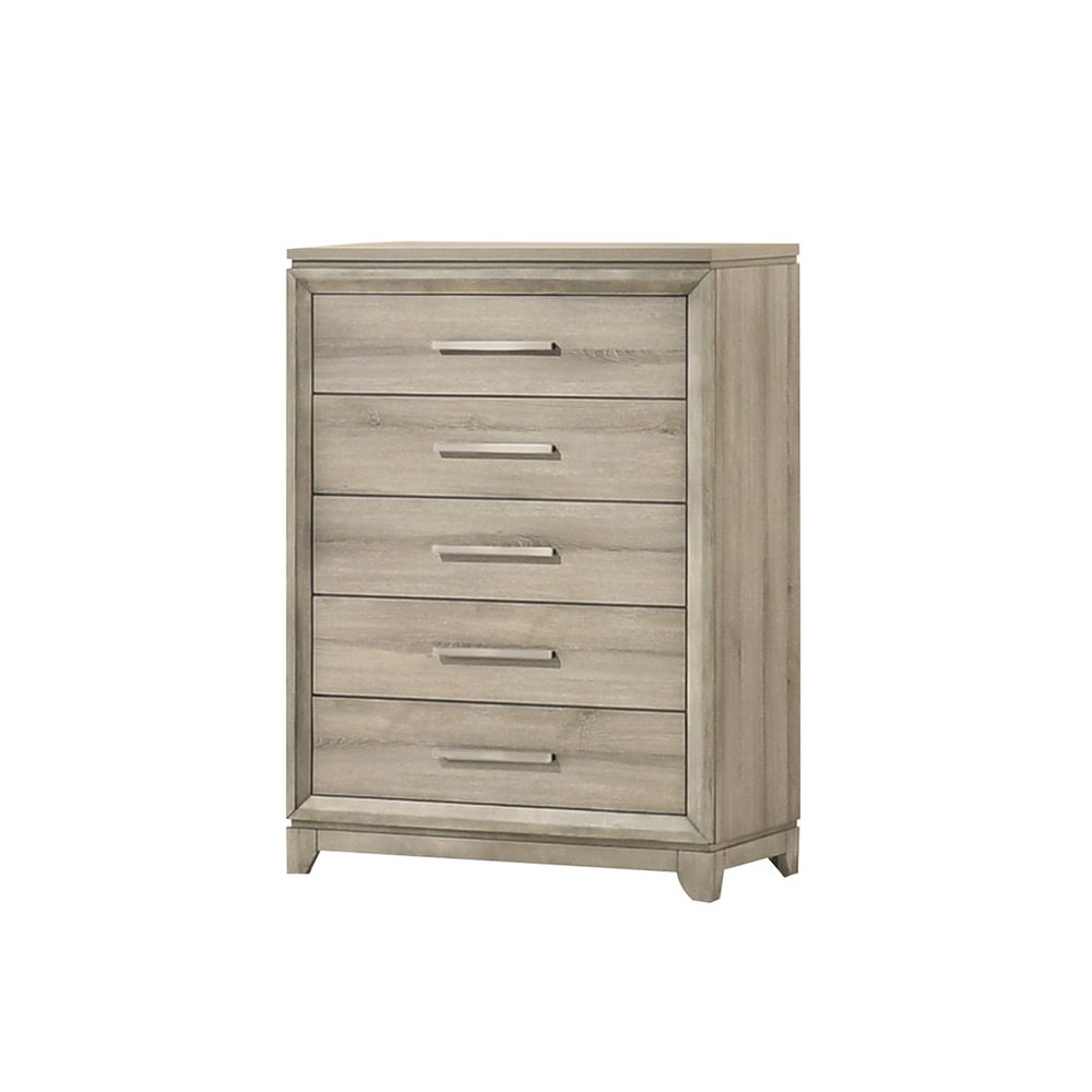 Weathered Greige 5-Drawers Chest. Picture 1