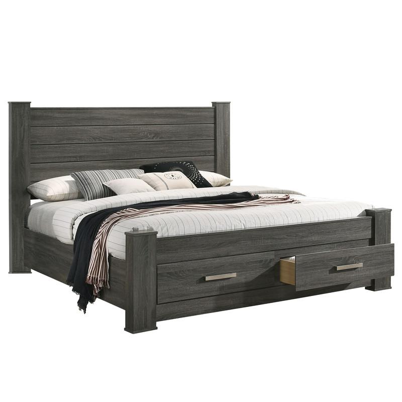 Lisa Queen Bed in Weathered Grey. Picture 2