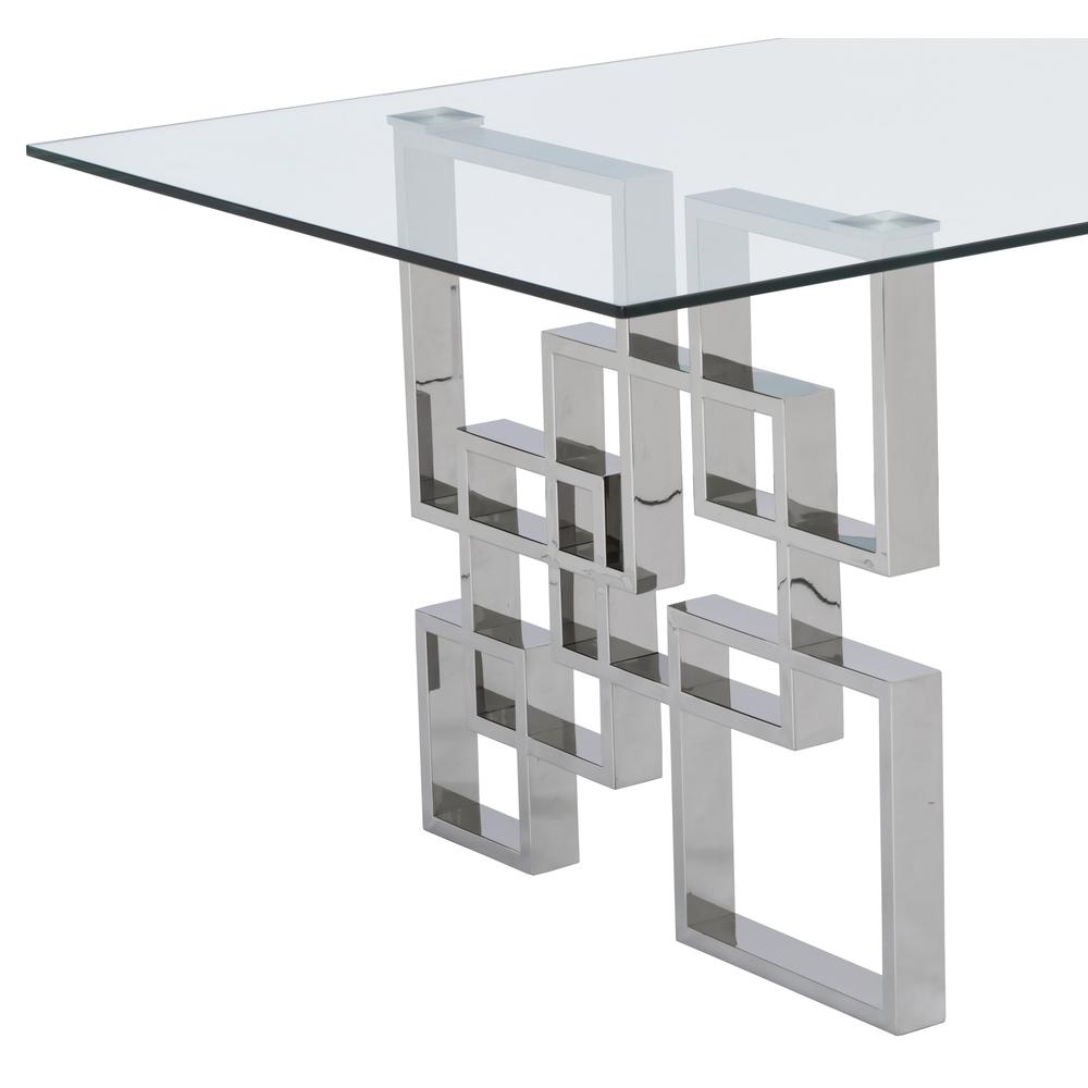 Stainless Steel 7 Piece Dining Set, Navy Velvet 585. Picture 2