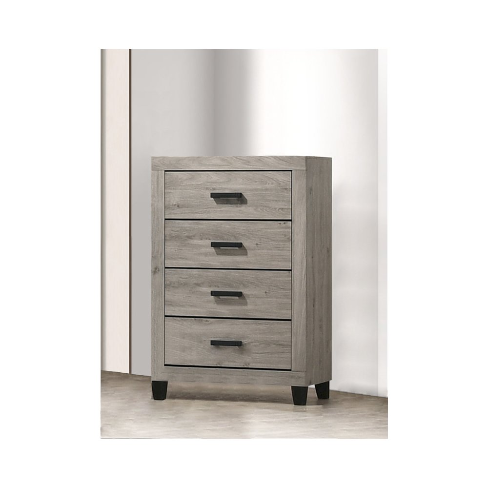 Light grey 4-draer bedroom chest. Picture 2