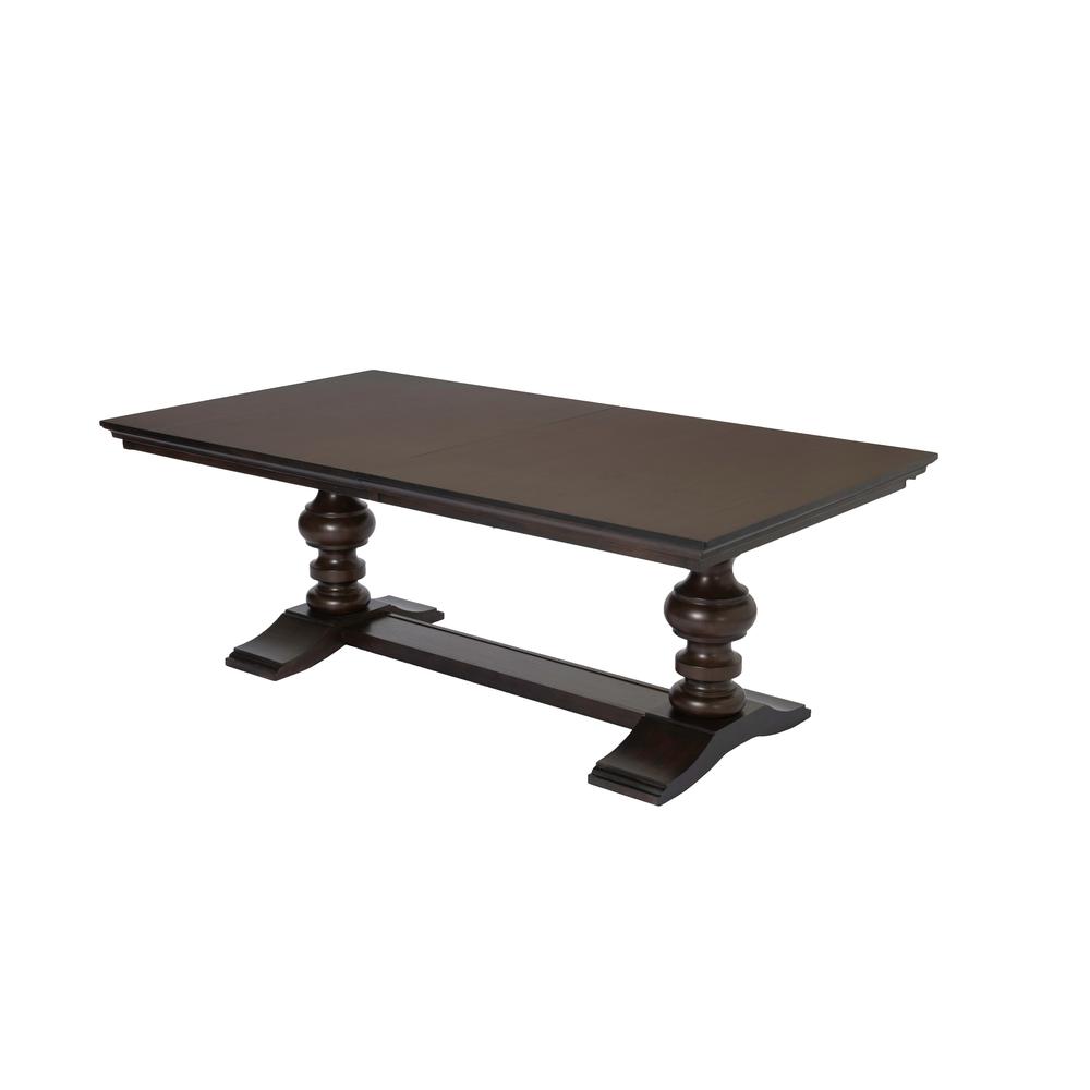80"-100" Extension Dining Table w/Center 20-Inch Leaf, Cappuccino Color. Picture 5