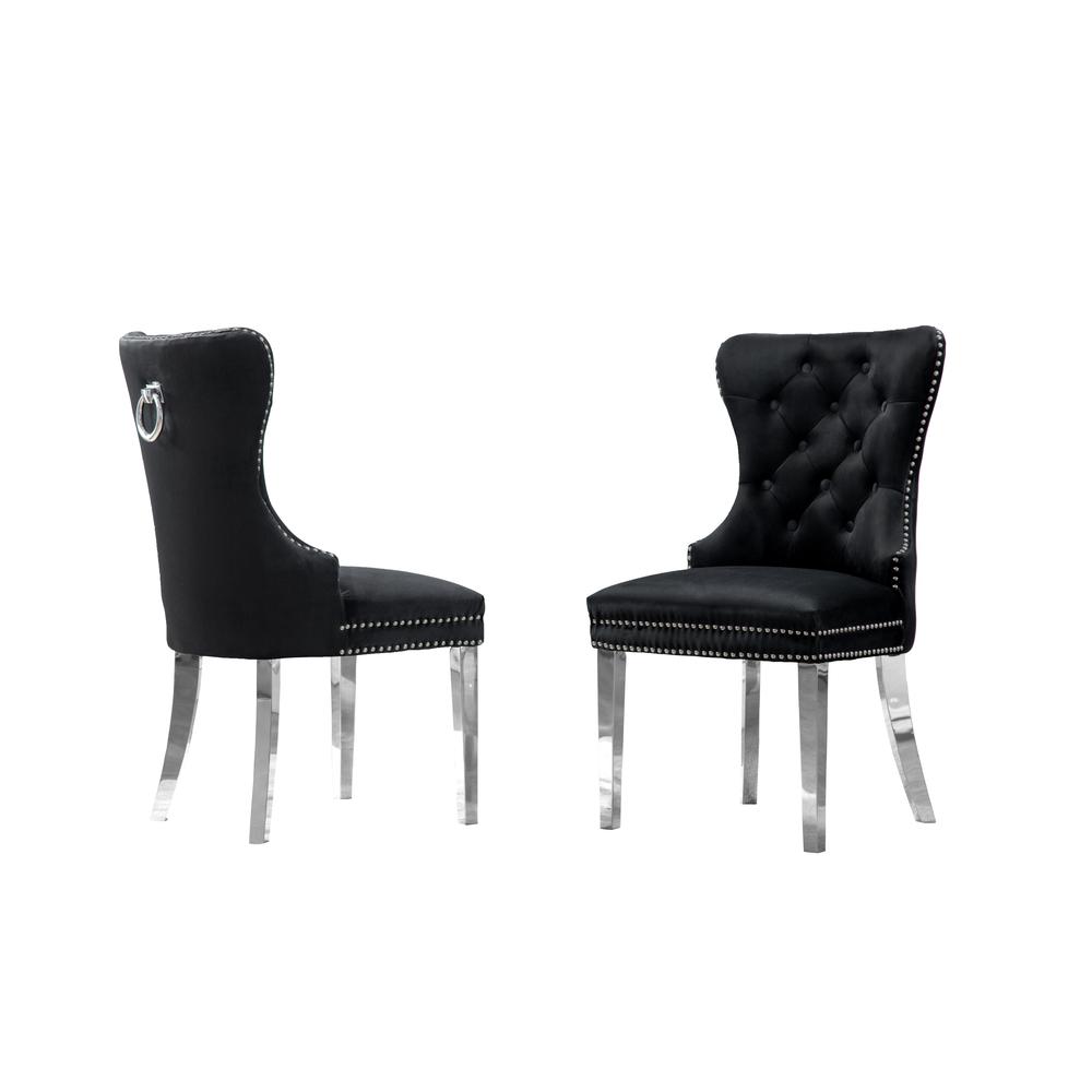 White Marble Round 5 piece Dining Set Ring Chairs in Black Velvet - Lazy Susan. Picture 4