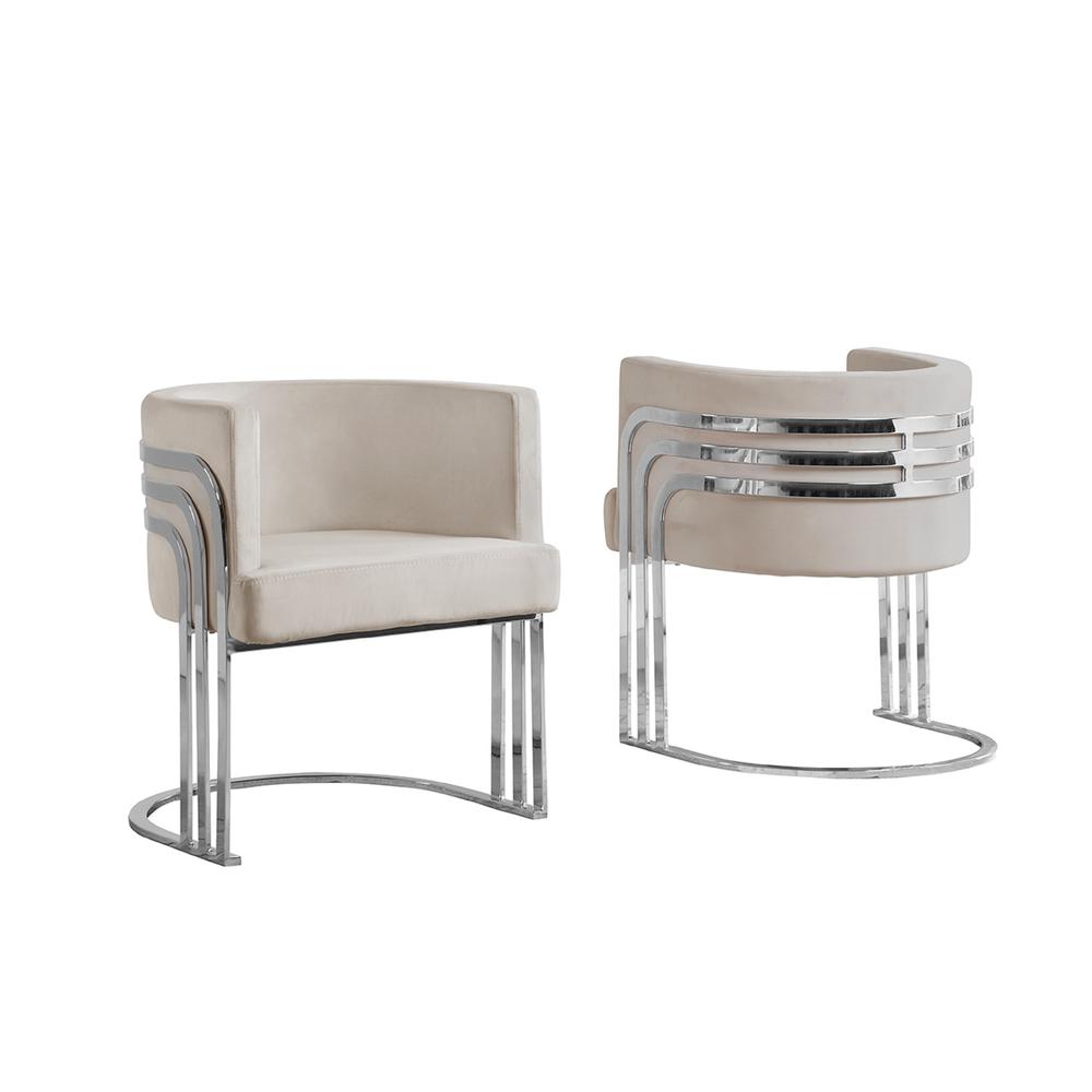 Velvet Barrel Chair, Silver Base. Picture 1